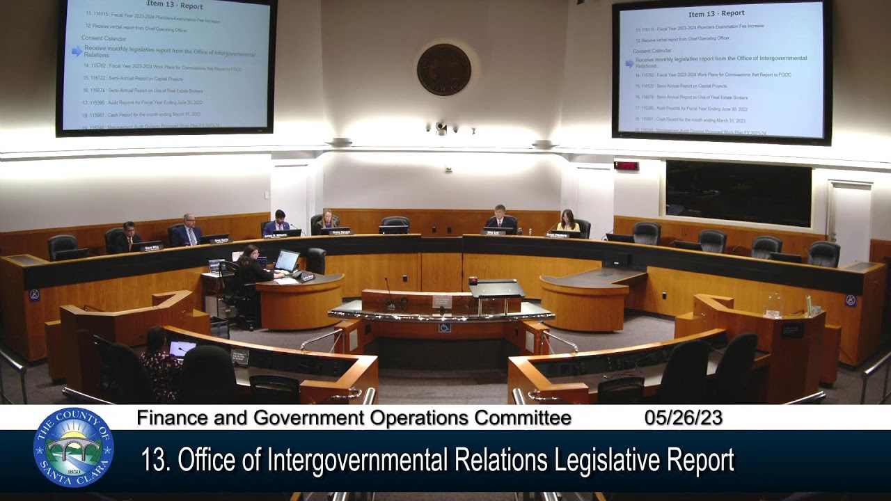 SCC Finance  and Government  Operations Committee May 26, 2023 10:00 a.m.