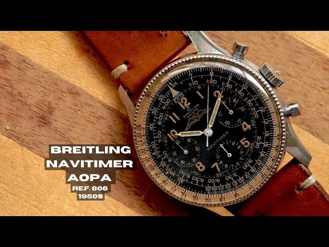 Breitling Navitimer Ref. 806 Early AOPA Gilt Black Dial Steel 1950s