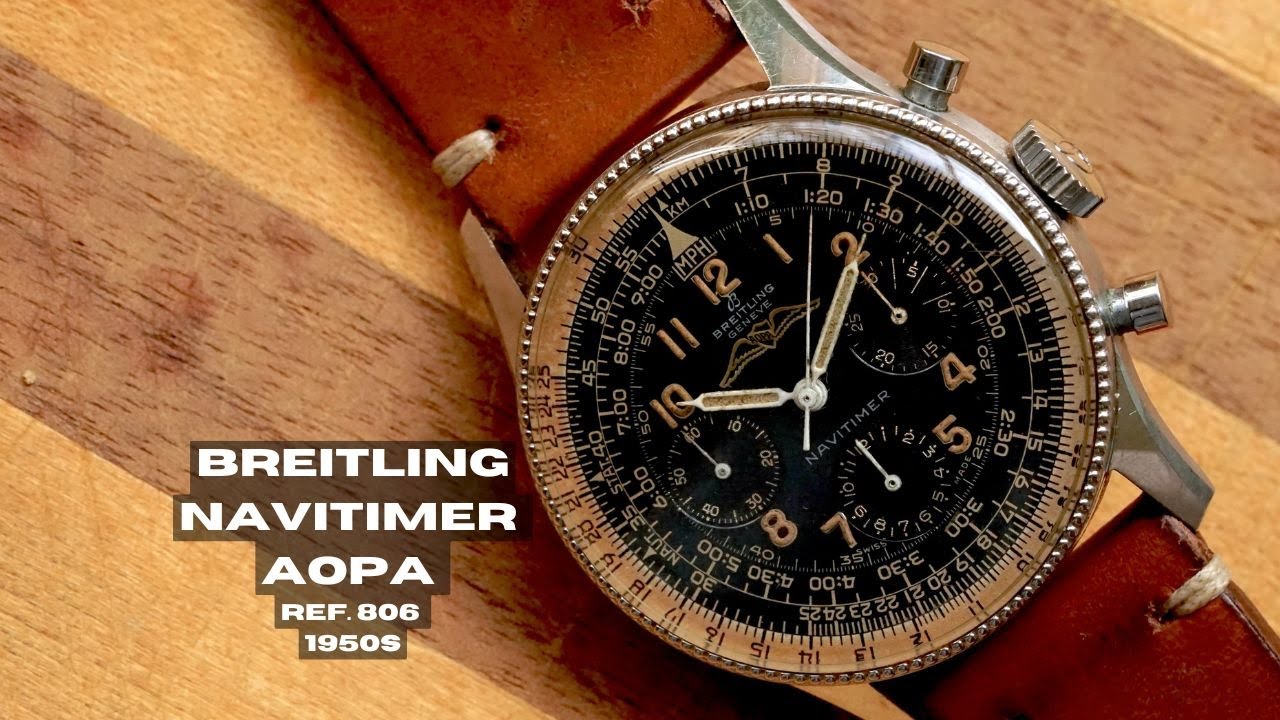Breitling Navitimer Ref. 806 Early AOPA Gilt Black Dial Steel 40mm Late 1950s