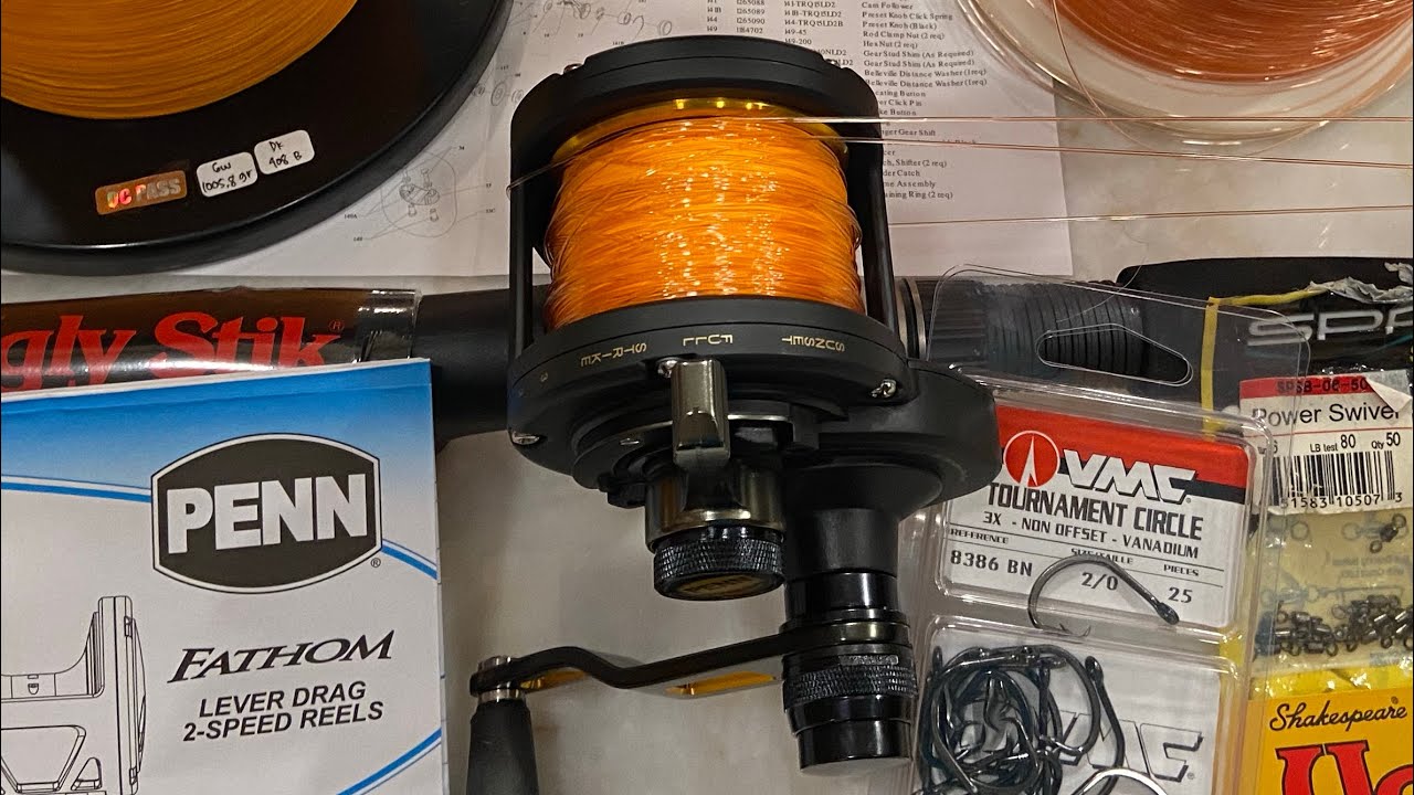 Penn Fathom 25 - 2 SPEED lever drag -UNBOXING and EASY double hook ...