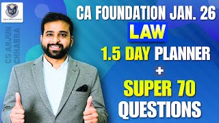 Download Lagu CA Foundation Law Jan 2026 | Super 70 Most Expected Questions | CS Arjun Chhabra MP3