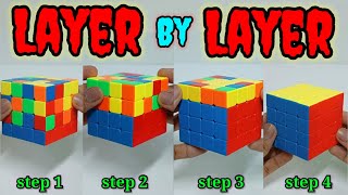 Layer by layer method | 4×4 Rubik's cube solving #viral #trend #video #trending