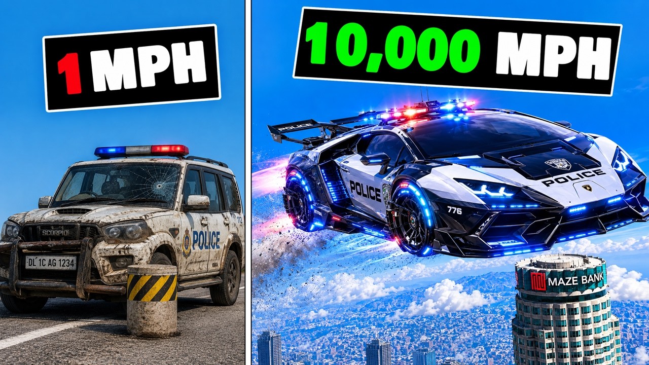Every Time I Crash, My POLICE CAR Jumps Higher in GTA 5