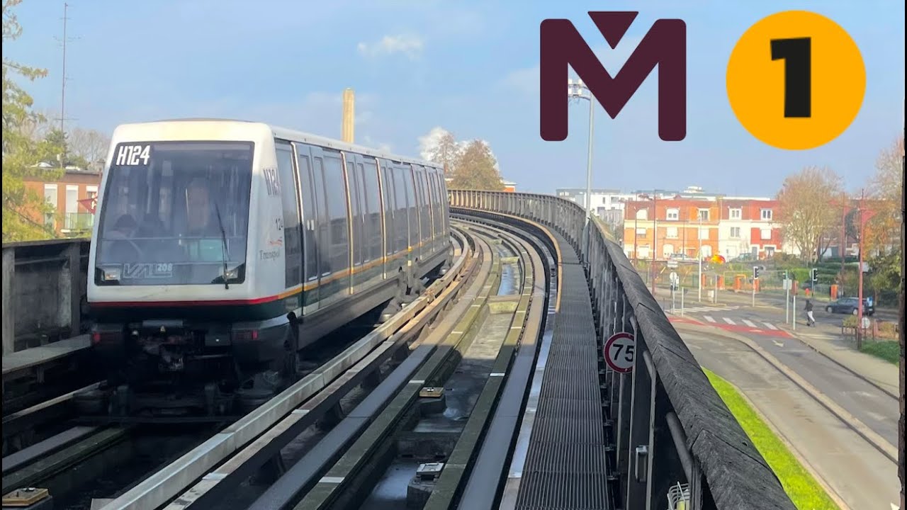 [Front View] Métro Ligne 1 - Lille - De 4 Cantons Stade Pierre Mauroy à CHU-Eurastanté