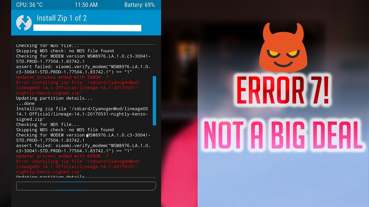 Возникает ошибка 7 в TWRP? Это видео поможет вам решить эту проблему || Kenzo