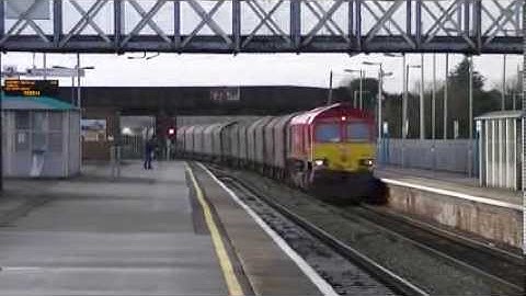 DB Schenker 66101 with steel train from Margam passing Severn Tunnel Junction