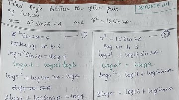 Find an angle between a pair of Curves r^2sin2(theta) = 4 and r^2 = 16sin2(theta)