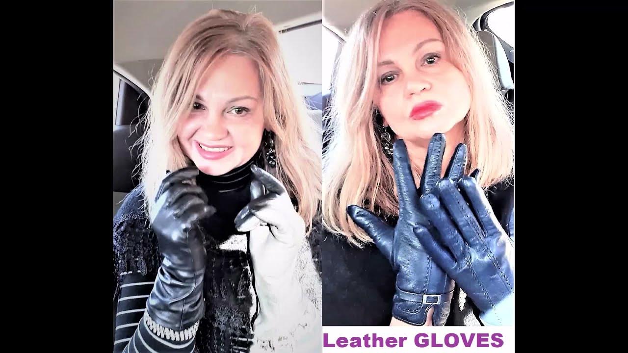 Black Leather Gloves VS blue leather Gloves leathermoon5626 YouTube
