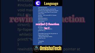 rewind() function in C Programming #coding#strings#filehandlinginc #stringinc#programming#arrayinc
