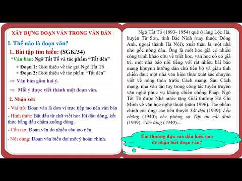 Ngữ văn 8 - XÂY DỰNG ĐOẠN VĂN TRONG VĂN BẢN