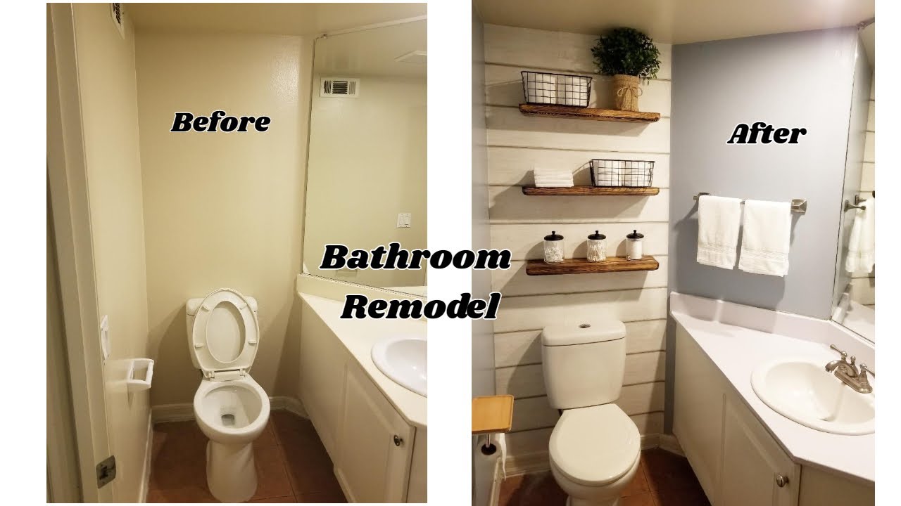GUEST BATHROOM MAKEOVER - BUDGET & RENTER FRIENDLY! - YouTube