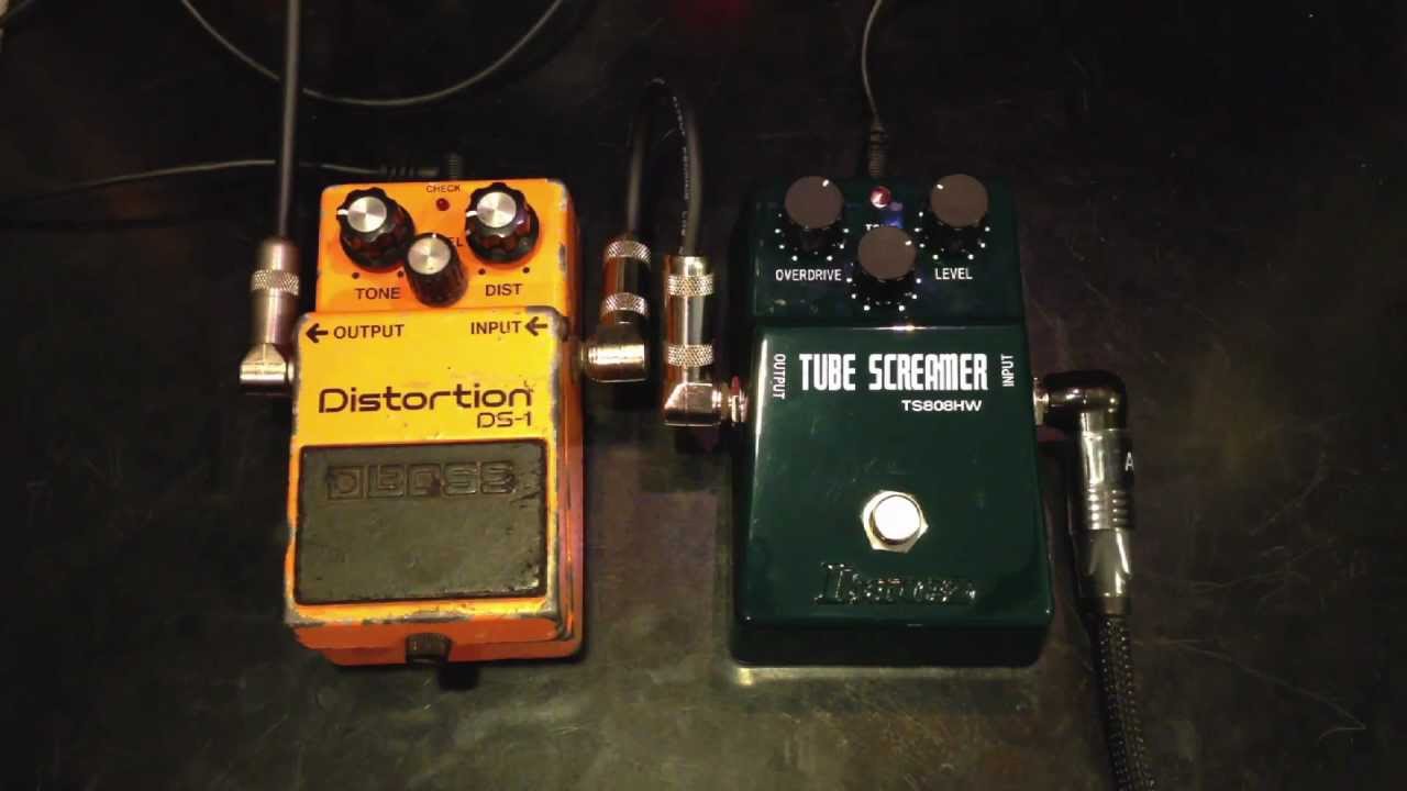 Ibanez Tube Screamer TS808HW vs Vintage Boss DS-1 - YouTube