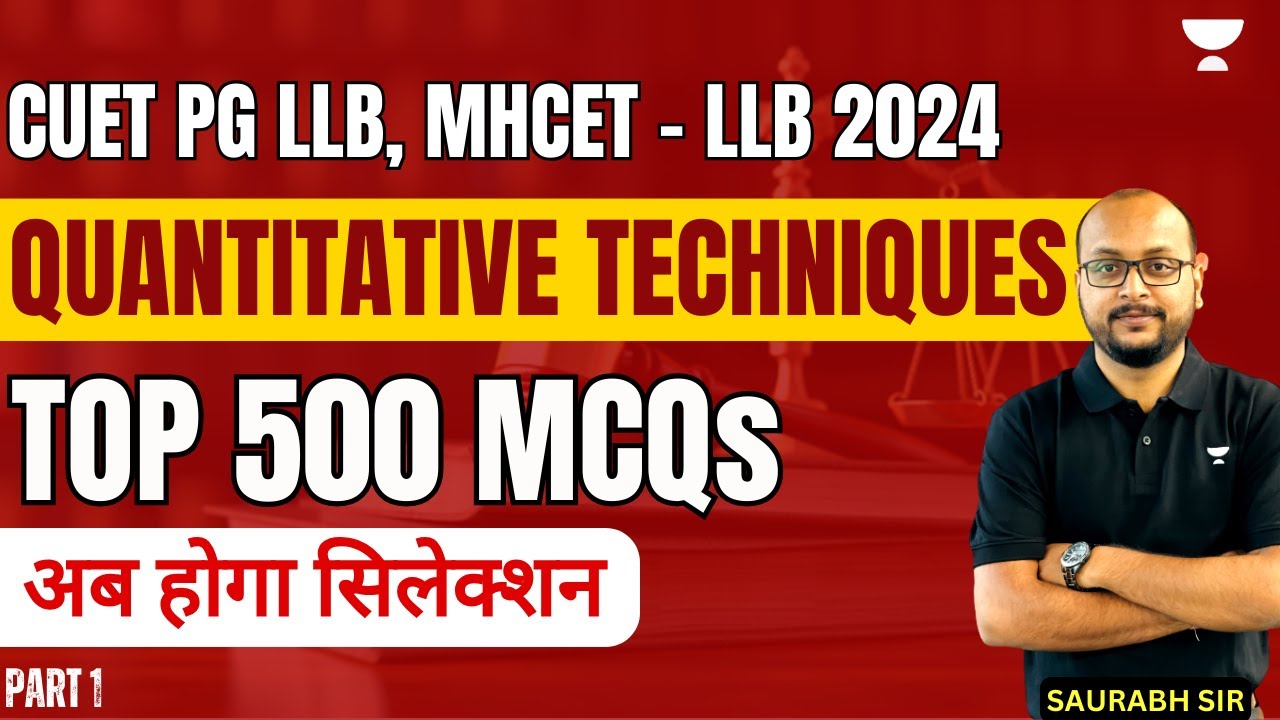 Top 500 MCQs - Part 1 - Quantitative Techniques | MHCET Preparation ...