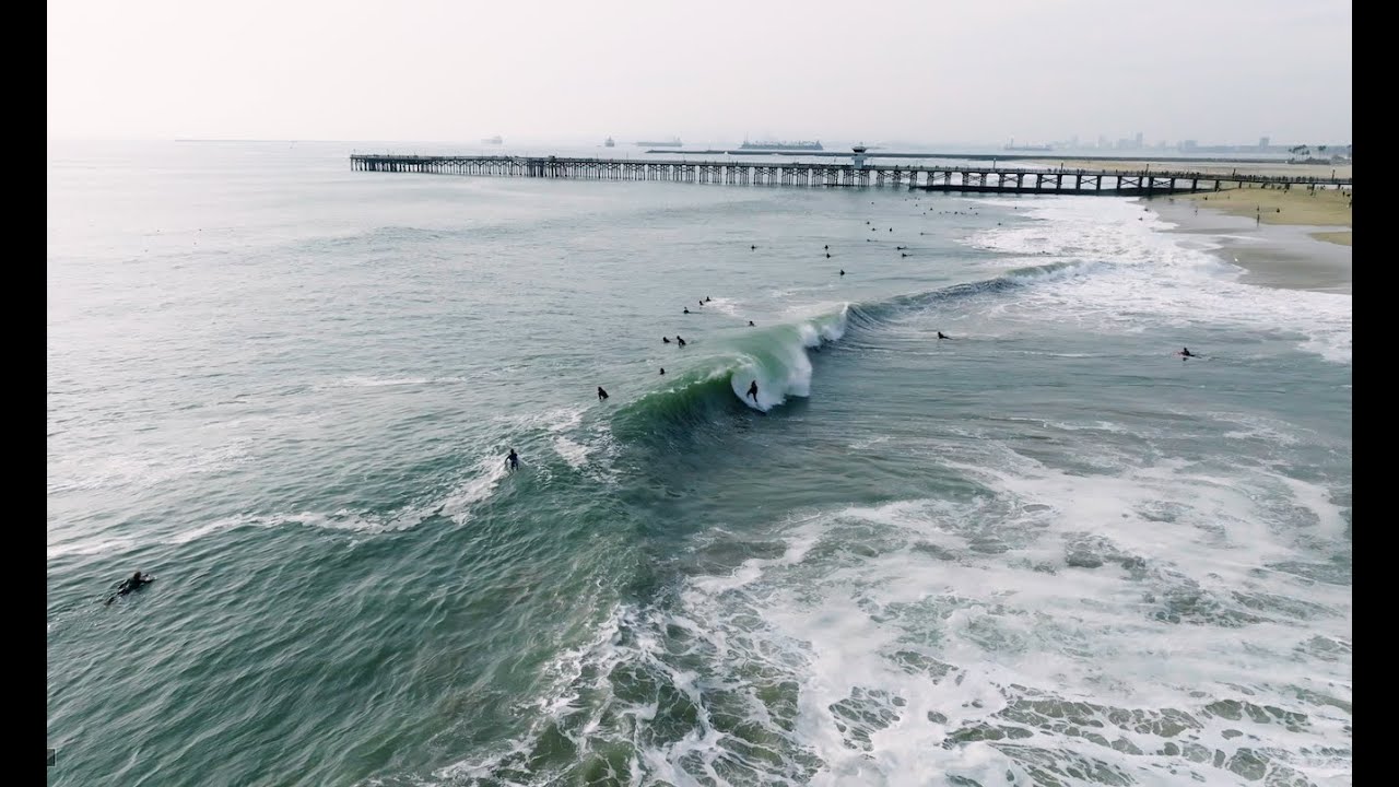 Seal Beach California Swell Drone 4K YouTube