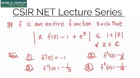 CSIR NET LECTURE SERIES - Complex Analysis - CSIR NET MATH