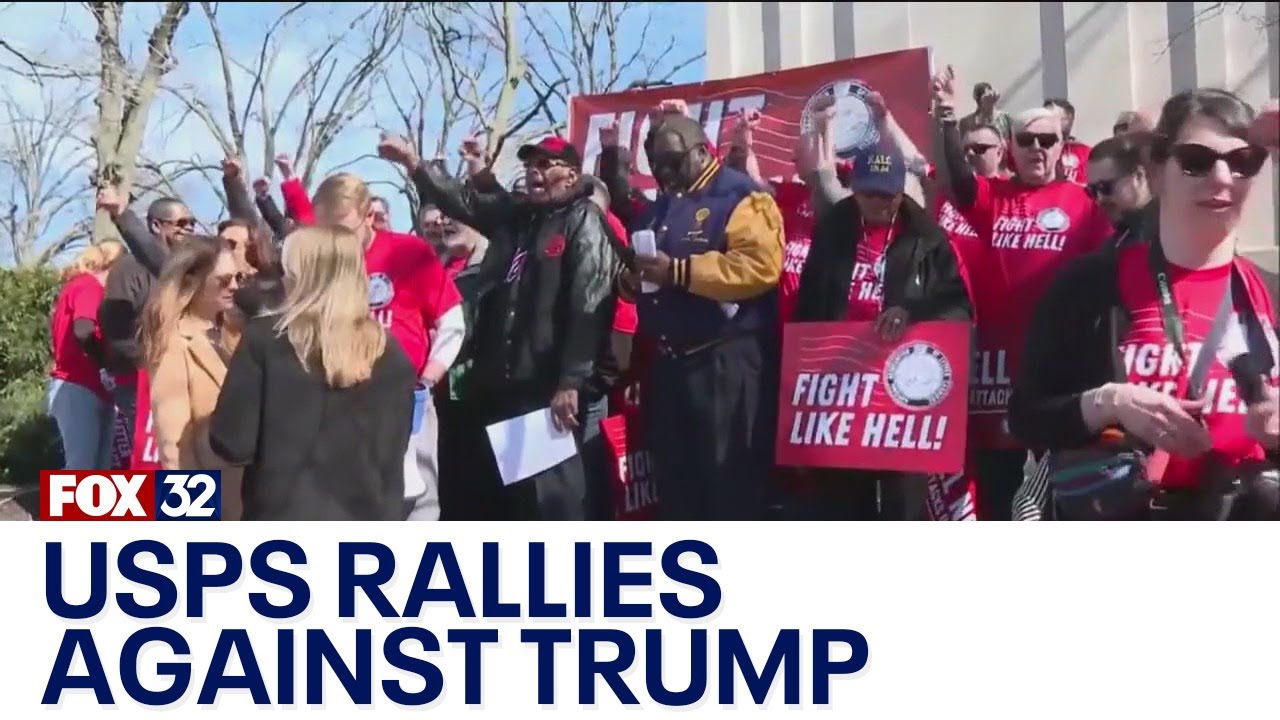 USPS rallies against Trump's possible agency takeover - YouTube
