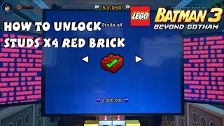 Lego Batman 3 Beyond Gotham - How to Unlock Studs X4 Red Brick