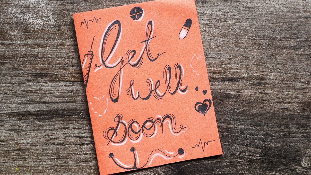 Get well soon card | Handmade greeting easy and simple - YouTube