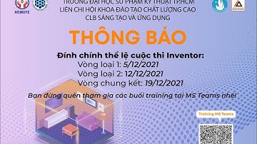 [Buổi 3]Training Cuộc thi thực chiến inventor || CLB Sáng tạo và ứng dụng