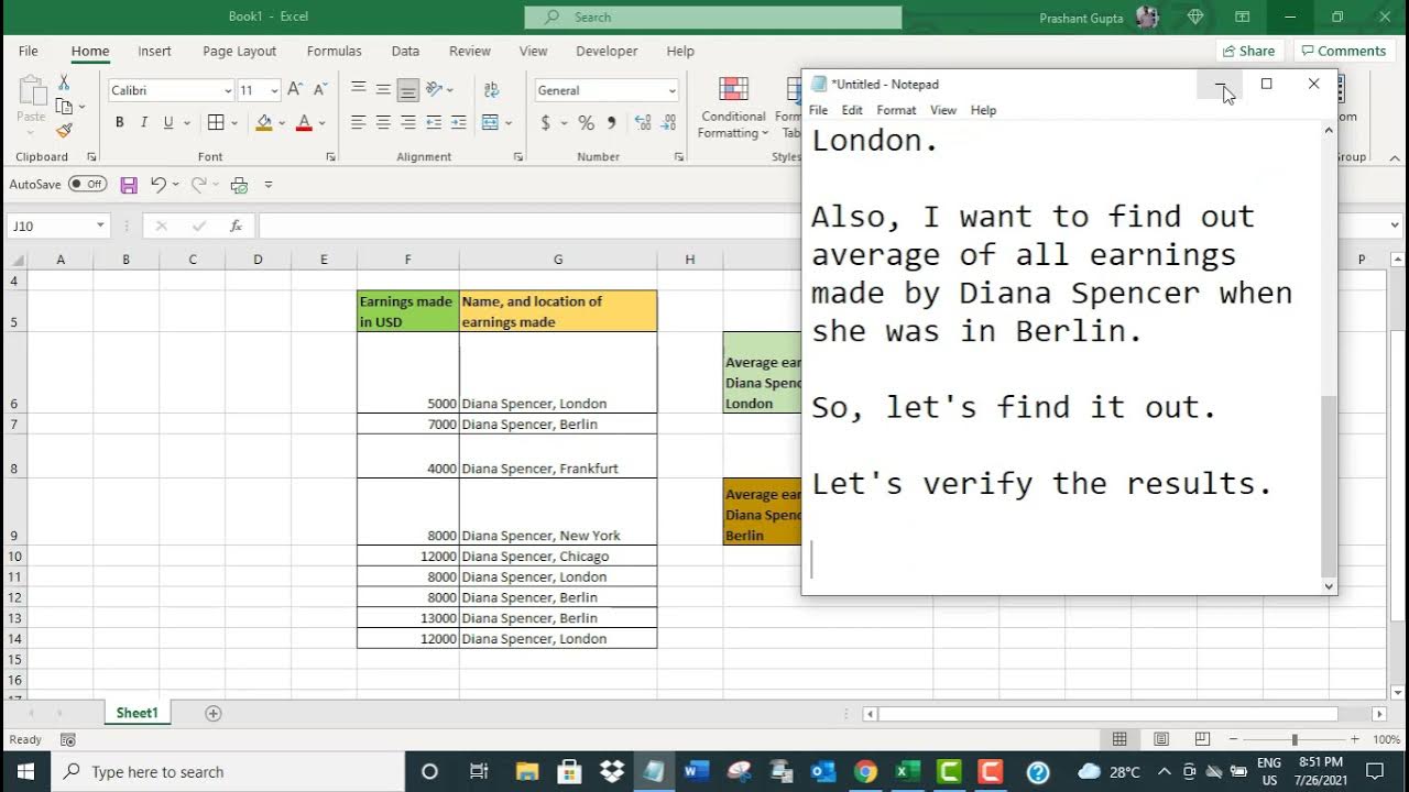 Excel average if a particular range contains specific text YouTube