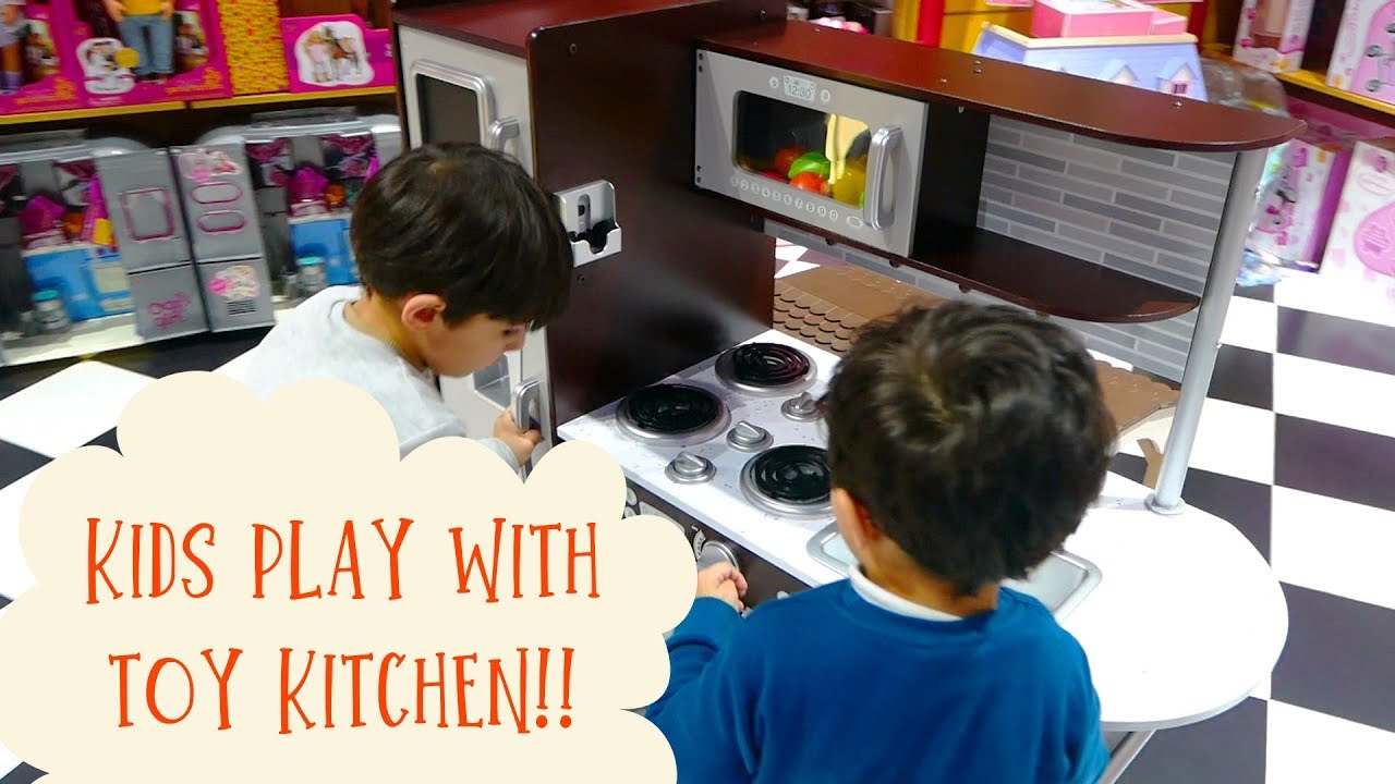 Toy Kitchen Playing! - YouTube