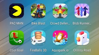 Pac-Man,Bike Blast,Crowd Defense,Blob Runner 3D,Cool Goal,Fire Balls 3D,Aquapark io,Crossy Road screenshot 1