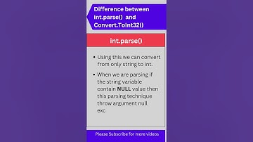 C# Programming: int.parse() vs. Convert.ToInt32()