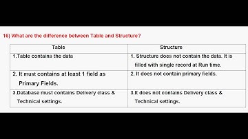 What are the difference between Table and Structure