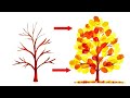 How to Paint Autumn Tree / Easy Thumb Painting / Acrylic Paint