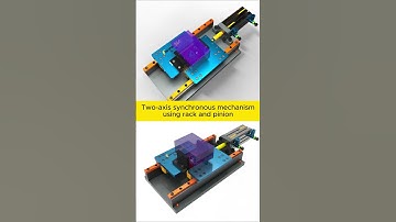 Two-axis synchronous Mechanism using rack and pinion #mechanical #3dmodeling #mechanic #solidworks