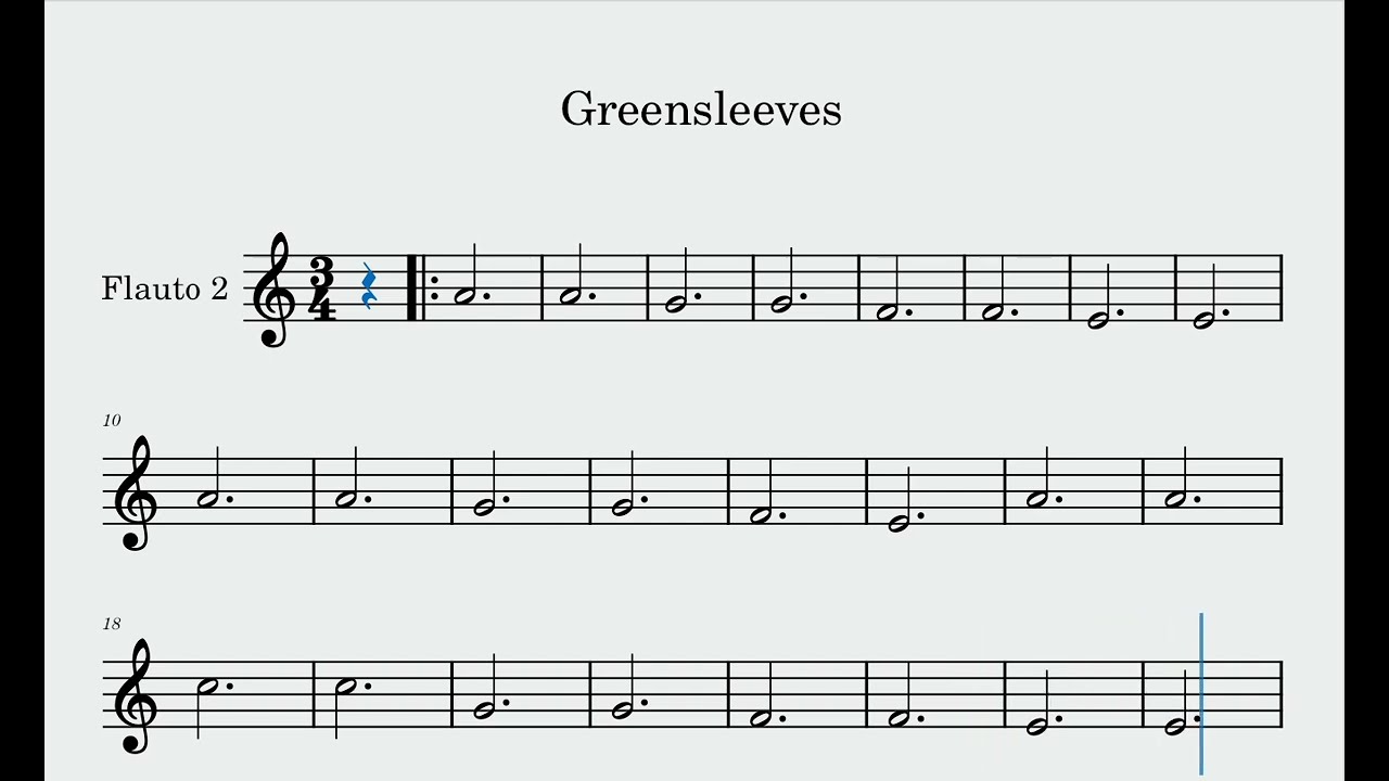Greensleeves - Flauto 2 (Score)