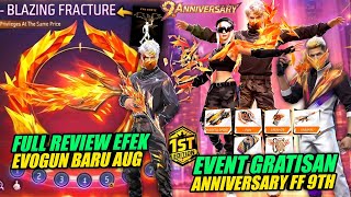🔥 REVIEW EVO GUN AUG BLAZING FRACTURE! EVENT ULANG TAHUN FF 9TH PENUH ITEM GRATISAN! 