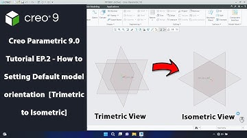 Creo Parametric 9.0 Tutorial EP.2- How to Setting Default model orientation [Trimetric to Isometric]