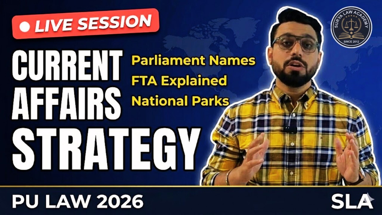 PU Law 2026: GK Current Affairs Strategy (Live) 🏛️