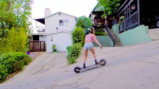 Speedboard Mary Christina Brown Riding Up The Steepest Street In La