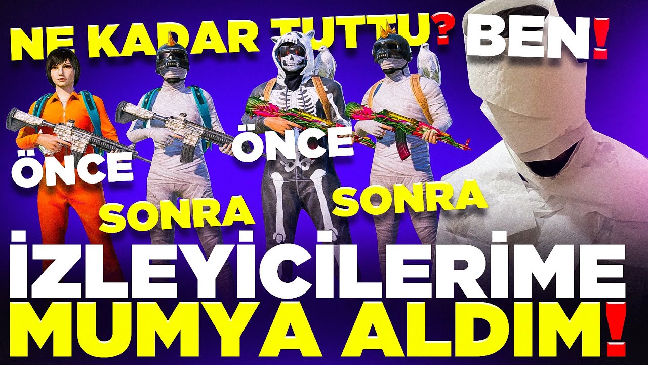 KENDİMİ TAMAMEN MUMYALATTIM! İZLEYİCİLERİMİN HESABINA GİZLİCE MUMYA ÇIKARTTIM! PUBG Mobile