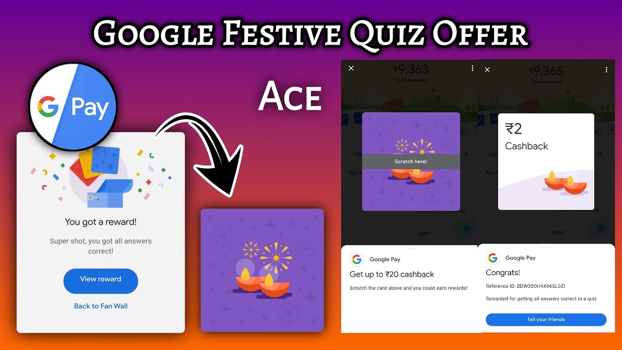 Google Pay Festive Quiz Offer | Ace | Live Quiz Answers | Google Pay Diwali Offer