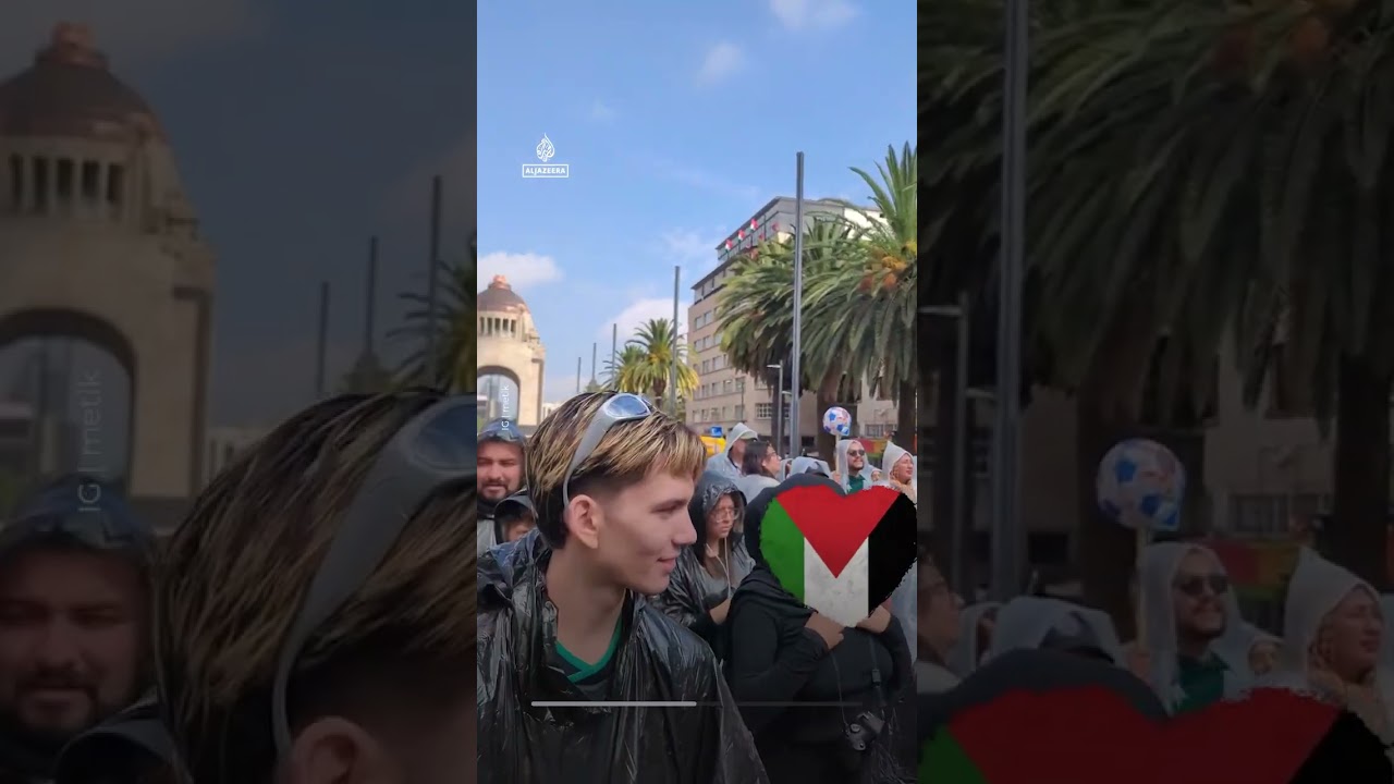 Activists form human Palestine flag at World Cup opener in Mexico City