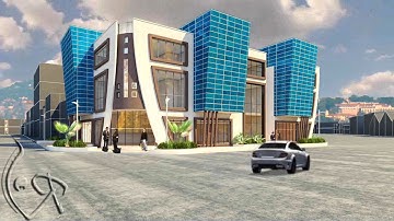 Architectural Visualization with 3ds max, vray,  After effects: Commercial building