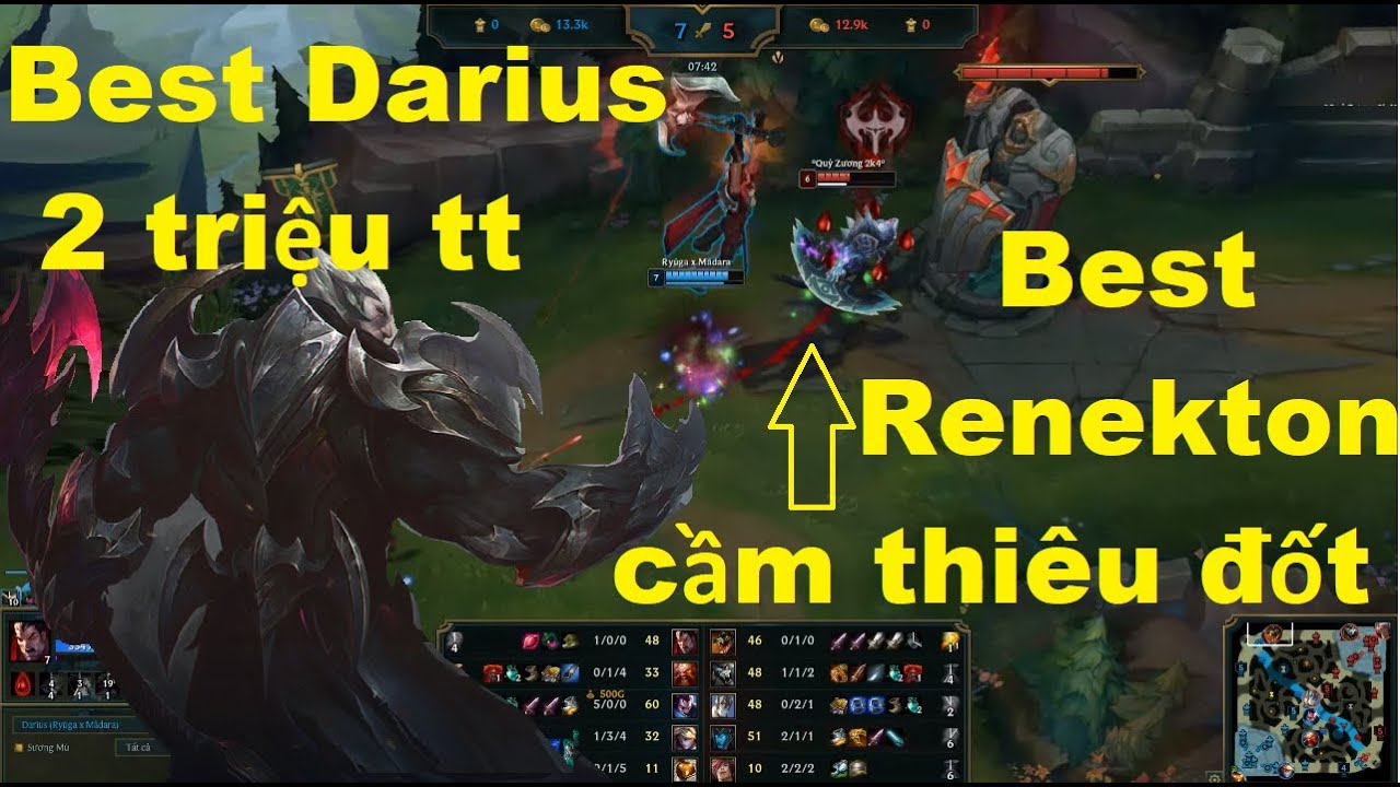 Best Renekton Cầm Thiêu Đốt VS Best Darius 2 Triệu Thông Thạo Và Cái