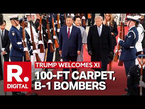 Trump Greets Xi With Rare Airport Welcome | First by US President Since 1962 | 100-Foot Red Carpet