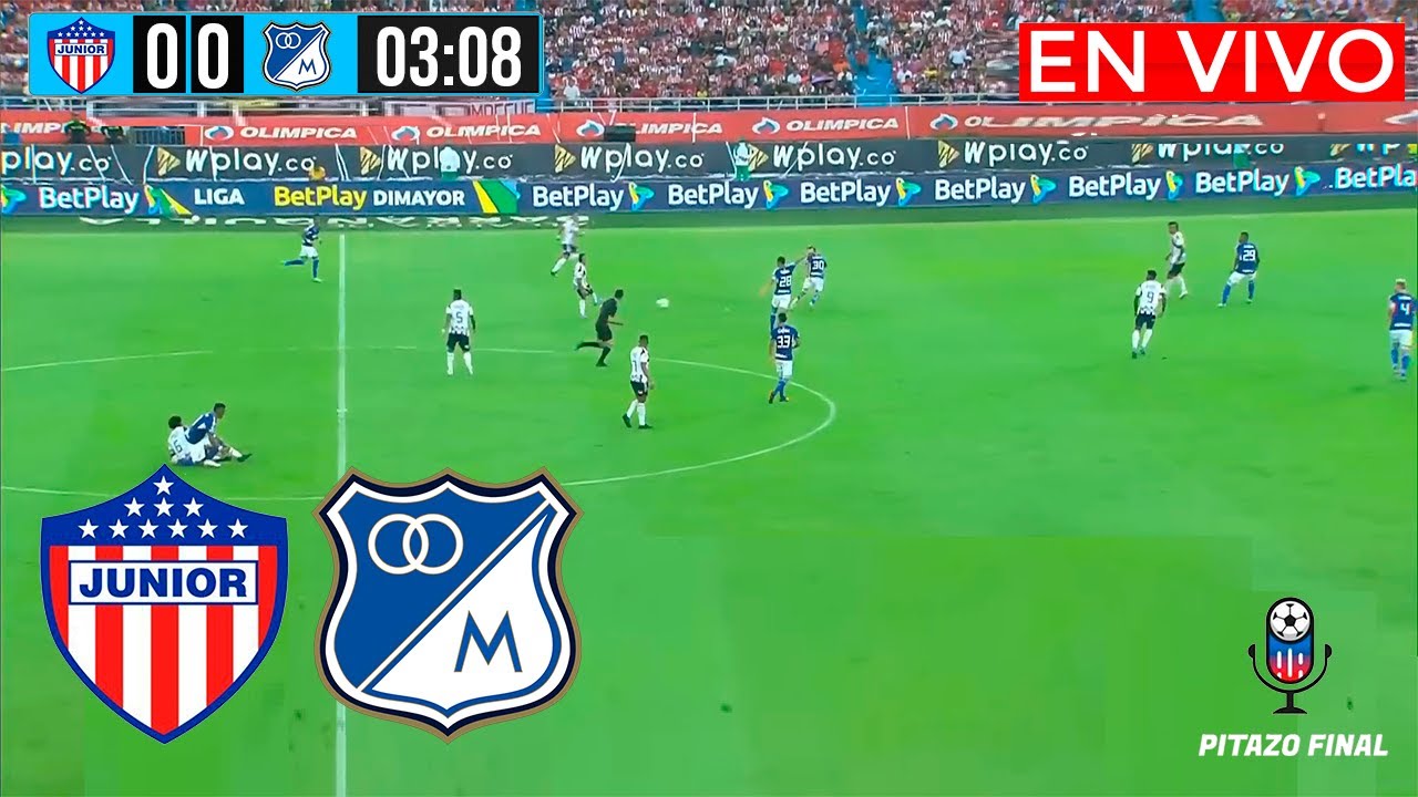 JUNIOR VS MILLONARIOS En Vivo Hoy 🔴 Liga Betplay 2024 Fecha 17 Partido ...