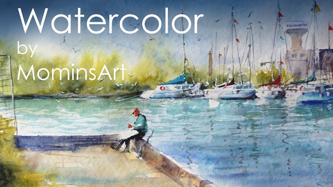 How to Paint Boats and Water in WatercolorSpeed painting. YouTube