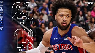 Cade Cunningham powers Pistons to blowout win vs. Knicks 🔥 | NBA on ESPN