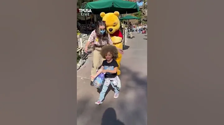 NOT THE HAPPIEST PLACE ON EARTH: WINNIE THE POOH REJECTS HUG FROM MASKLESS CHILD