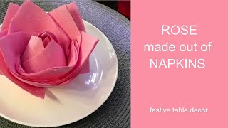 Festive table decor: ROSES made out of NAPKINS. Festive Fairy Girls tutorial