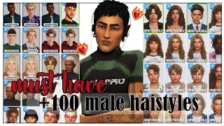 +100 MALE HAISTYLES MUST HAVE | The Sims 4 Maxis Match Custom Content Showcase + CC List