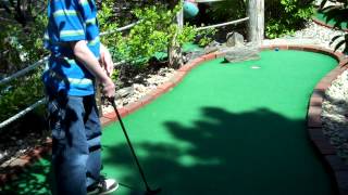 Michael Lannon mini golfing in Hampton, New Hampshire