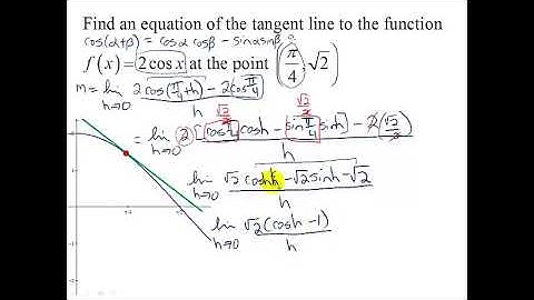 Find a Tangent Line of a Trig Function at a Point