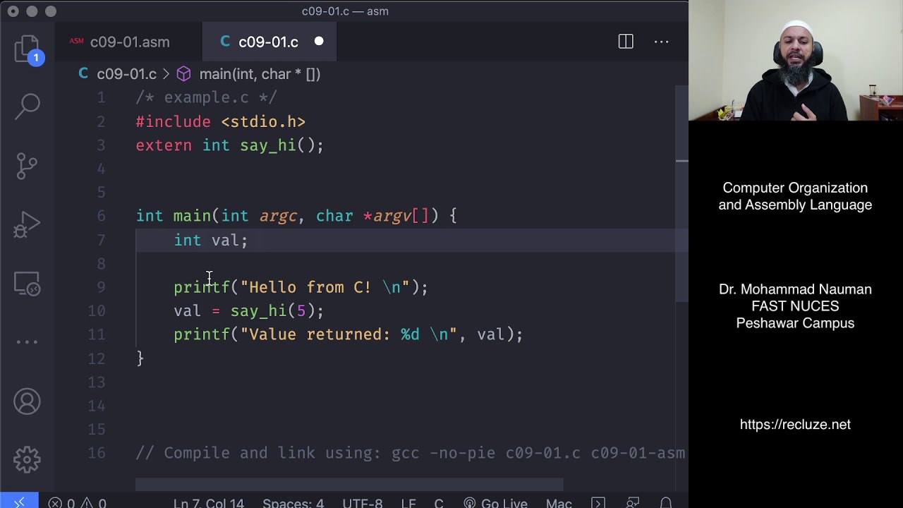 Computer Organization and Assembly Language 19 - Call Assembly Code ...